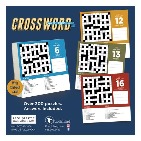 TF Publishing 2025 Crossword Puzzles Daily Desktop Calendar Desk